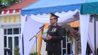 Kapolres Subulussalam AKBP Yhogi Hadisetiawan, S.I.K., M.I.K, saat menyapaikan amanatnya, foto direkam, Senin (01/07/2024).